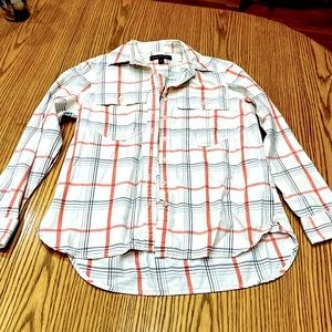 Banana Republic plaid 100% cotton button down, such cute colors!!